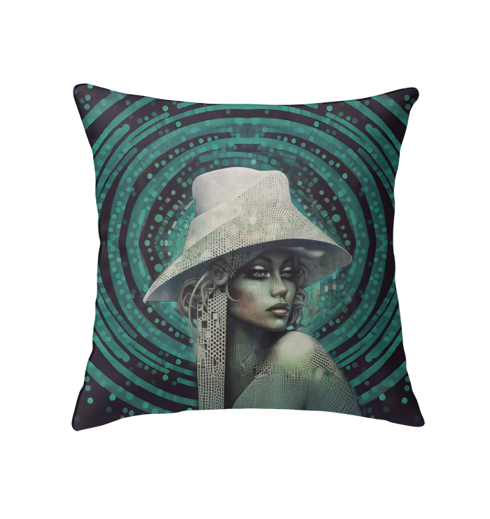 Comfortable Boho Spirit Indoor Pillow adding charm to a modern bedroom.