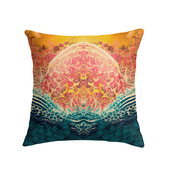 Surfing Splendor Indoor Pillow Radiate Beach Elegance - Beyond T-shirts