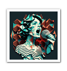 Eclectic World Music Tapestry art on high-quality canvas.
