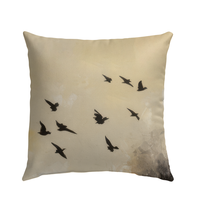 Serene Sunset Landscape Outdoor Pillow