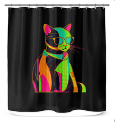 Curious Cat Adventure Shower Curtain - Beyond T-shirts