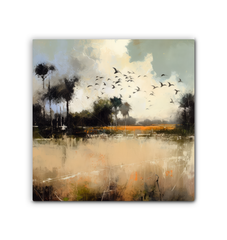 Desert Oasis Landscape Wrapped Canvas