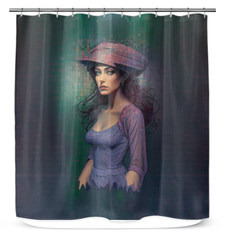 Close-up of Cosmic Radiance Beyond Style Shower Curtain pattern.