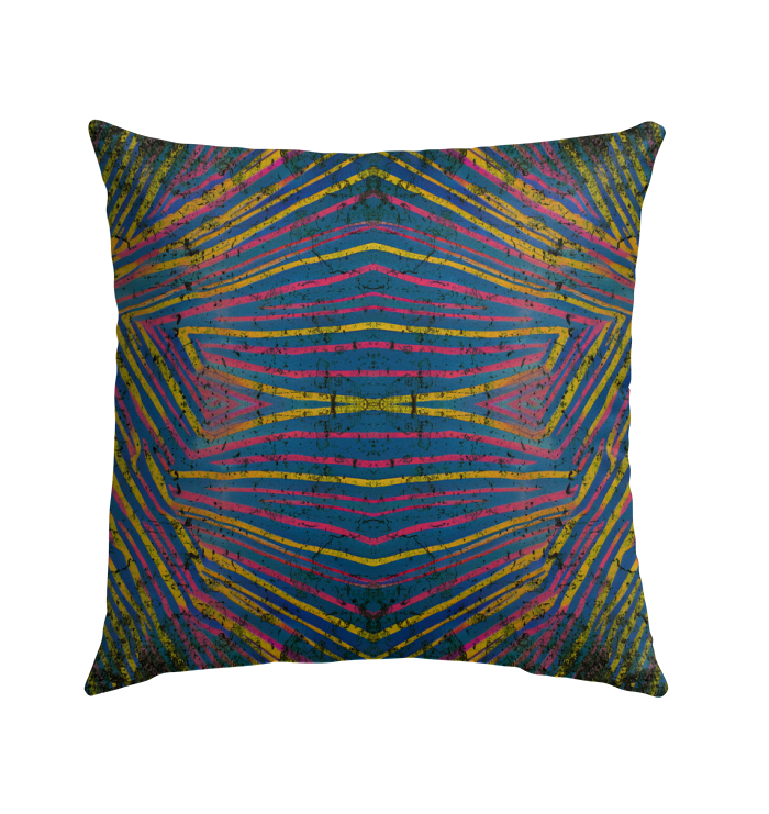 Elegant Art Deco patterned pillow for outdoor use