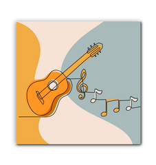 Guitar Line Art 3 Wrapped Canvas - Beyond T-shirts