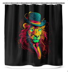 Lioness Elegance Shower Curtain - Beyond T-shirts