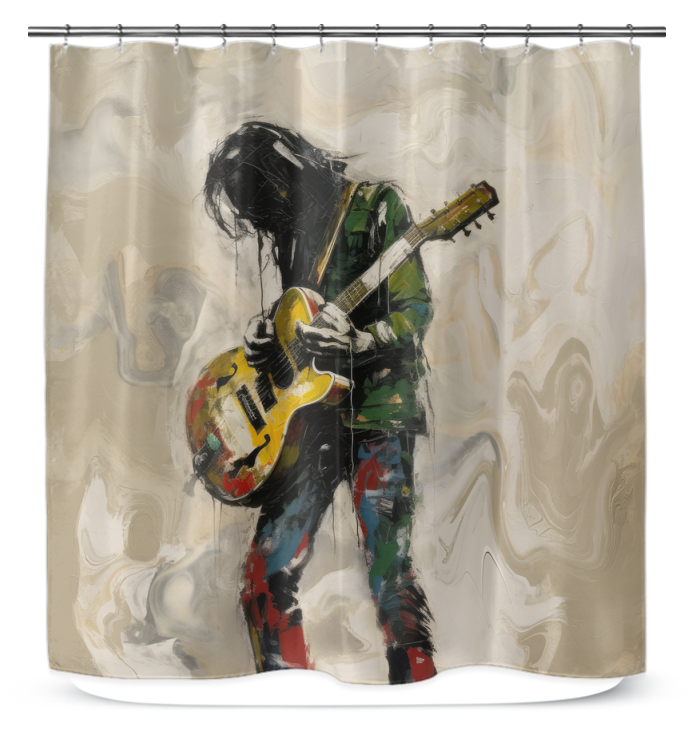 Minimalist Brush Strokes Shower Curtain