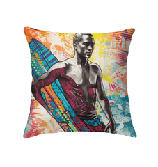 Surfing 5 13 Indoor Pillow showcased on a cozy armchair for a beach-inspired vibe."