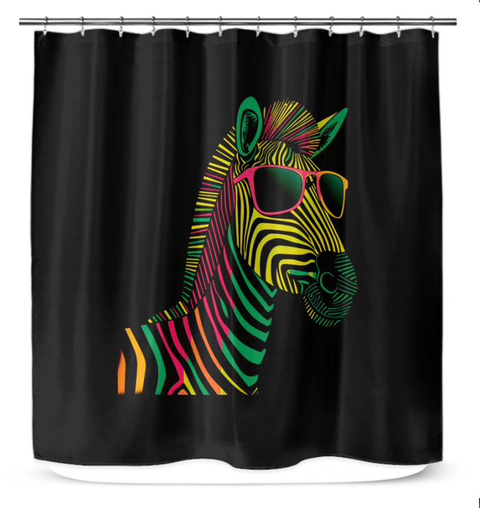 Zebra Mirage Geometric Shower Curtain - Beyond T-shirts
