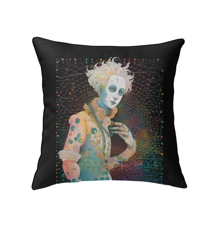 Serenade Silhouette Indoor Pillow on a stylish living room sofa.