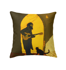 SurArt 74 Indoor Pillow adding a vibrant artistic touch to a modern sofa, blending style with comfort in home decor.