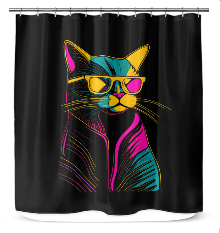 Whimsical Cat Parade Shower Curtain - Beyond T-shirts