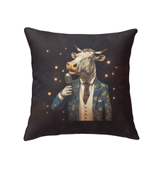 Cow's Whimsical Meadow Indoor Pillow