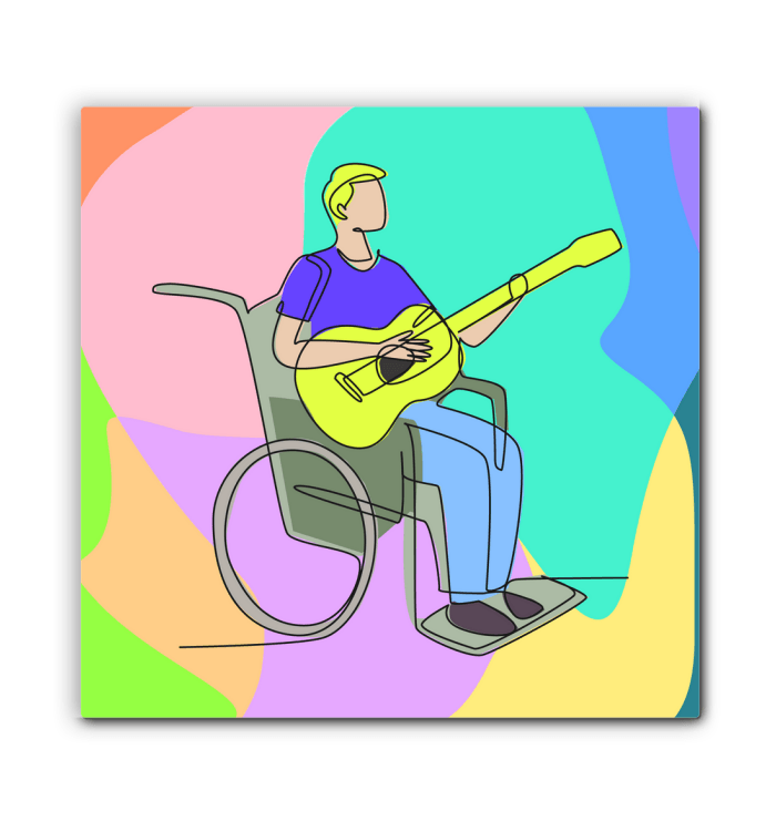 A Man Playing Guitar1.1 Wrapped Canvas - Beyond T-shirts