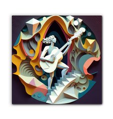 World Music Mosaic Wrapped Canvas