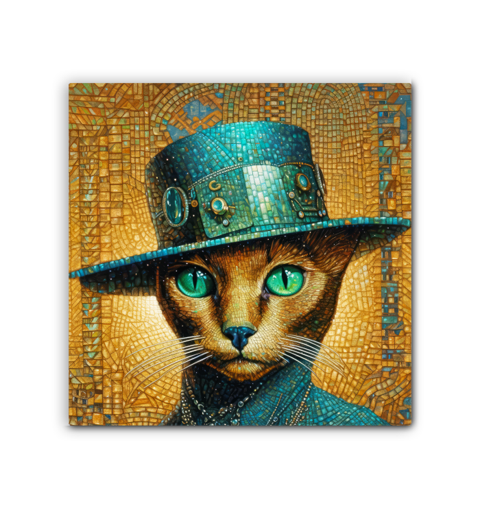 Colorful cat painting on Curious Cats Canvas