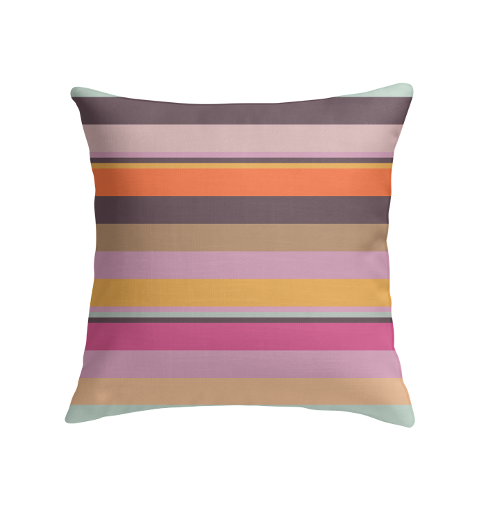 Detail of the bright, festive stripes on the Fiesta Fiesta Pillow.