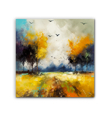 Tranquil Sunrise Landscape Wrapped Canvas