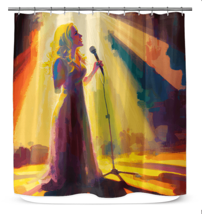 Elegant SurArt 70 shower curtain enhancing stylish bathroom decor with its sophisticated design