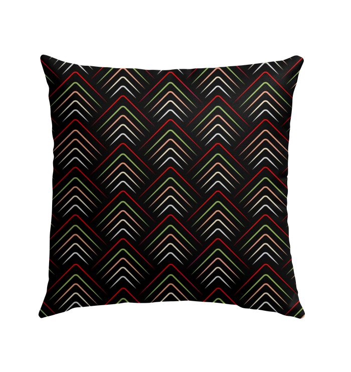 Outdoor pillow featuring abstract art for patio decor