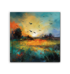 Golden Hour by the Lake Wrapped Canvas