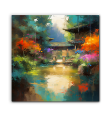 Snowy Peaks Landscape Wrapped Canvas