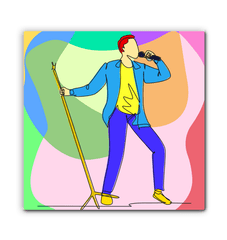 A singer With A Microphone Stand1 Wrapped Canvas - Beyond T-shirts