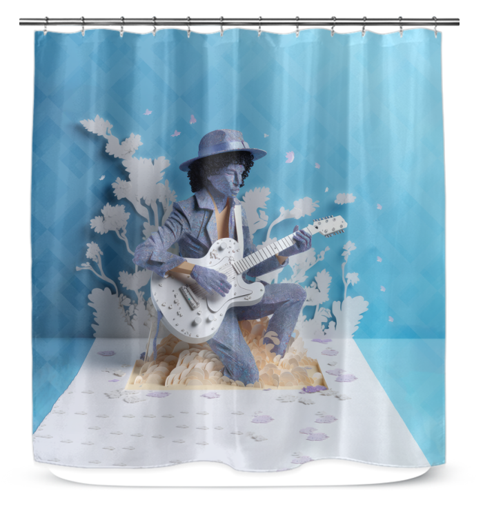 Colorful butterfly patterns on a Whimsical Butterfly Symphony Shower Curtain.