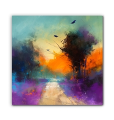 Moonlit Forest Path Wrapped Canvas
