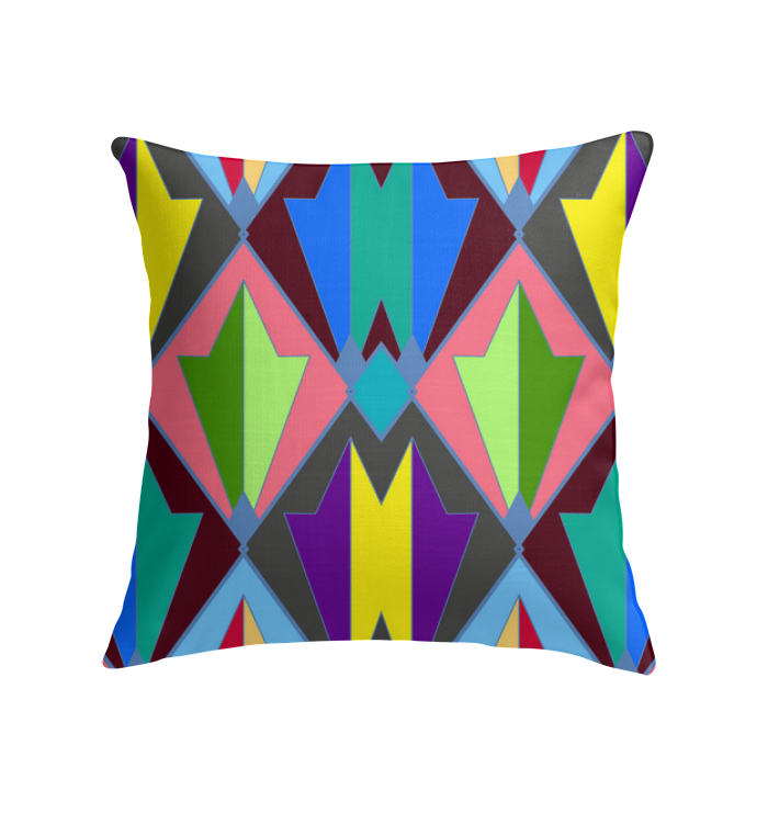 Mystic Serenity Art Nouveau Indoor Pillow in a chic living room.