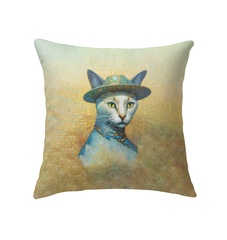 Cat Nap Indoor Pillow adding charm to living room decor