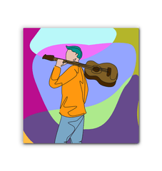 A Man With A Guitar At Half Speed1 Wrapped Canvas - Beyond T-shirts