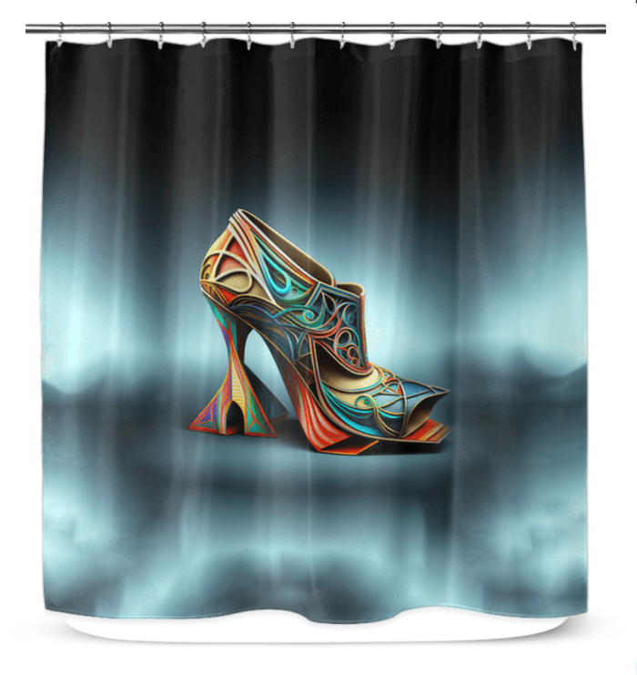 SleekFlow Futuristic Shoe Shower Curtain - Beyond T-shirts