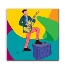 Guitar Player With A Combo Box1 Wrapped Canvas - Beyond T-shirts