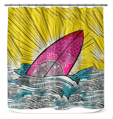 Surfing 5 32 Shower Curtain - Beyond T-shirts