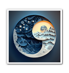 Moon and sun artistic canvas for wall decor.