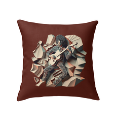 Visionary's Dream patterned indoor pillow on a cozy living room sofa.