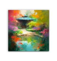 Lakeside Serenity Landscape Wrapped Canvas