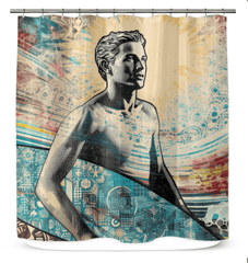 Coastal Adventure Shower Curtain Embrace The Surfing Journey - Beyond T-shirts