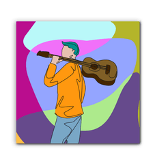 A Man With A Guitar At Half Speed1 Wrapped Canvas - Beyond T-shirts