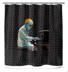 Garden Grace Shower Curtain displaying intricate floral design in a well-lit bathroom setting.