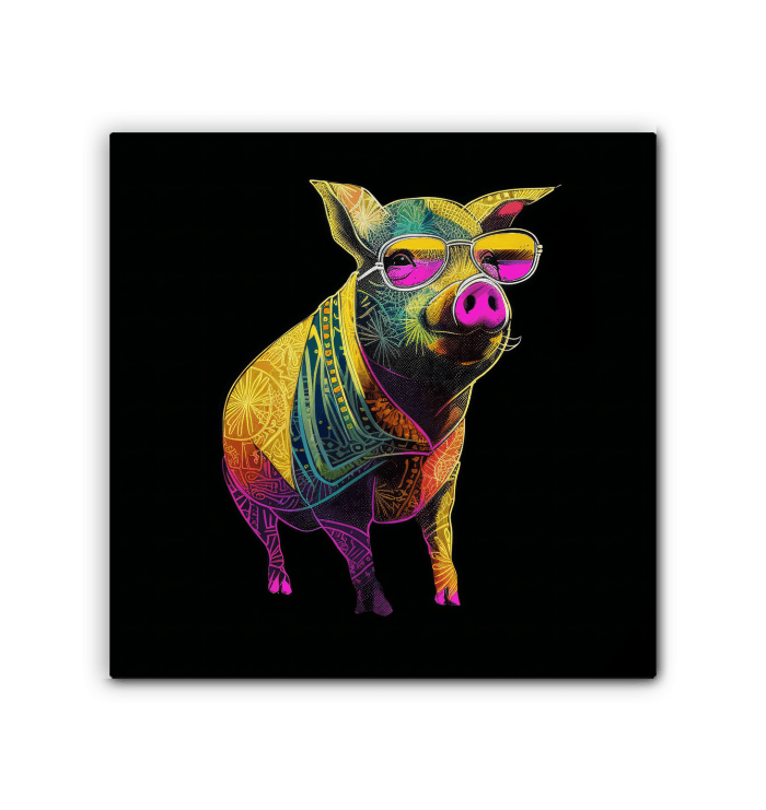 Playful Piglet Canvas Art - Beyond T-shirts