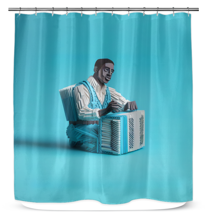 Artistic Aviary Silhouette Shower Curtain in a stylish bathroom.