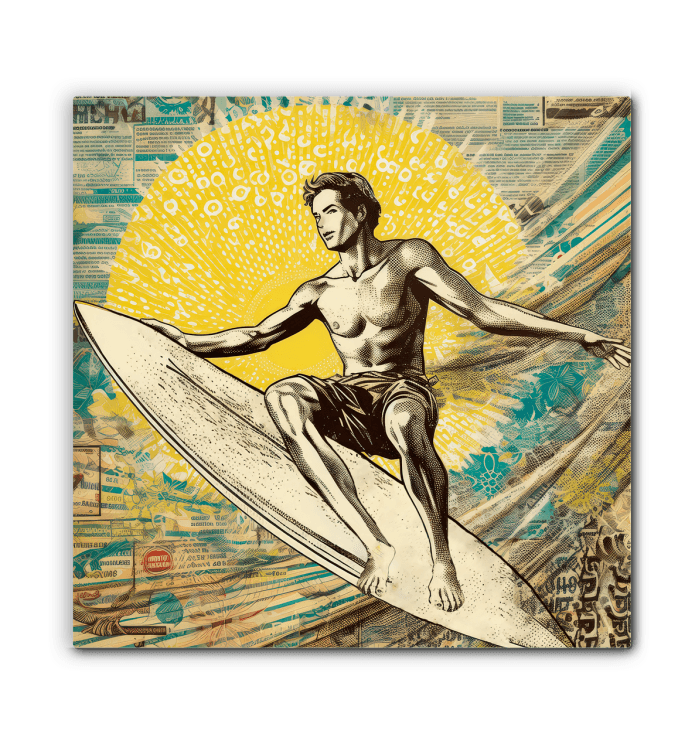 Surfing Reflections Canvas Art - Beyond T-shirts