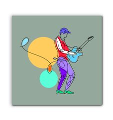 Guitar Line art 4 Wrapped Canvas - Beyond T-shirts