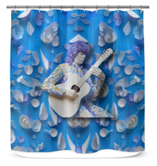 Elegant Whirlwind of Petals design on a durable shower curtain.