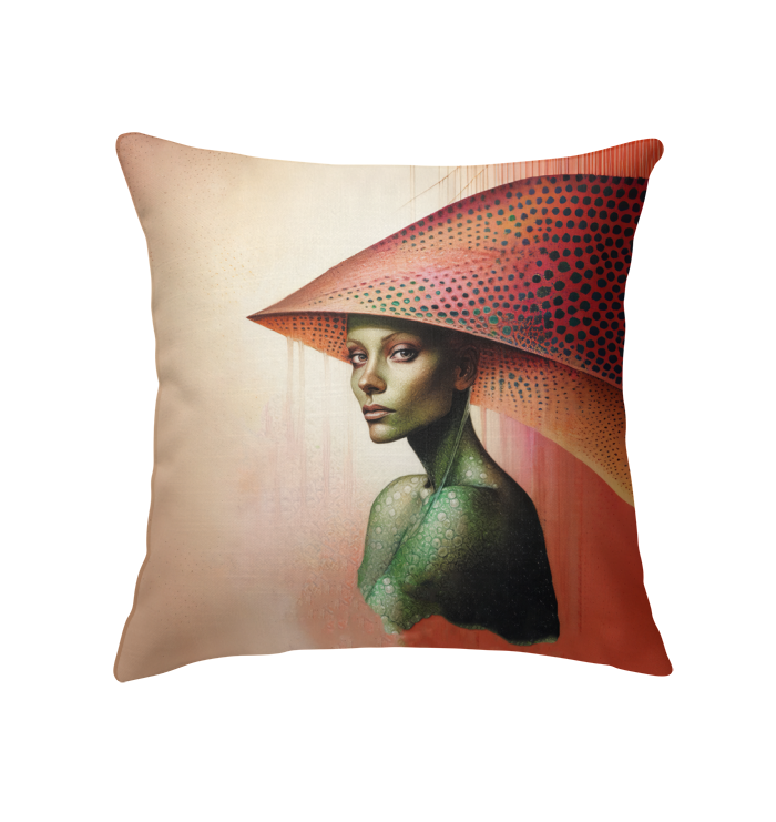 Ethereal Beauty decorative indoor pillow in a serene setting.