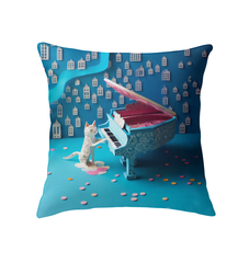 Elegant moonlit night pattern on Kirigami indoor pillow.