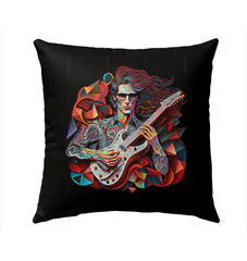 Vinyl Revival Musical Outdoor Pillow