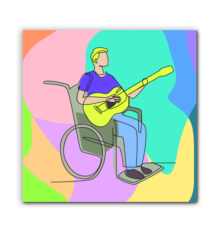 A Man Playing Guitar1.1 Wrapped Canvas - Beyond T-shirts